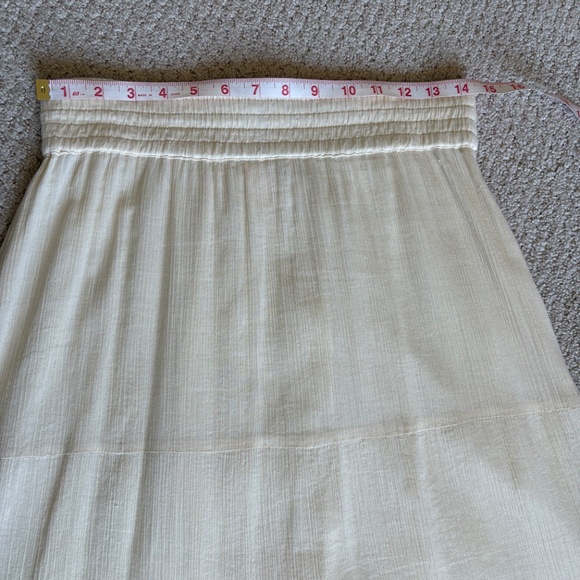 Split gauze crochet trim maxi skirt Cream Small - Picture 6 of 15